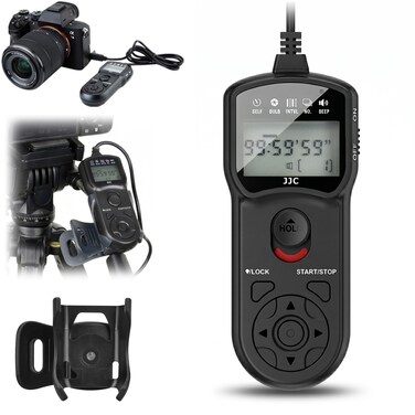 JJC Wired Timer Remote Shutter Release Control & Clip Holder