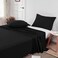 Lirex LiveComfort Flat Sheet, Queen Size Extra Soft Brushed Microfiber Flat Sheet, Machine Washable Wrinkle-Free Breathable Twin Black Flat Sheets