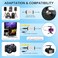 Hotec UHF Wireless Headset Microphone/Lavalier Lapel Mic with Bodypack Transmitter and Mini Rechargeable Receiver 1/4" Output for Live Performances Support Phone