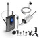 Hotec UHF Wireless Headset Microphone/Lavalier Lapel Mic with Bodypack Transmitter and Mini Rechargeable Receiver 1/4" Output for Live Performances Support Phone