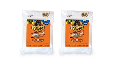 Gorilla Hot Glue Sticks, Mini Size, 4" Long x .27" Diameter, 75 Count, Clear, (Pack of 2)