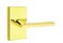 Emtek Dummy Set, Modern Rectangular Rosette, Helios Lever, Satin Brass