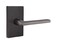 Emtek Dummy Set, Modern Rectangular Rosette, Helios Lever, Satin Brass