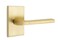 Emtek Dummy Set, Modern Rectangular Rosette, Helios Lever, Satin Brass