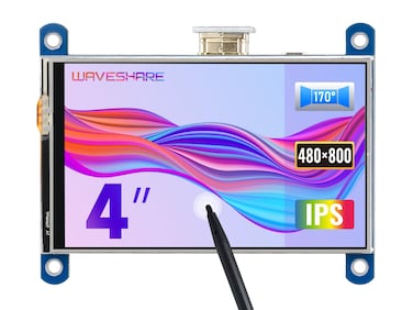Waveshare Raspberry Pi 4inch HDMI LCD Resistive Touch Screen 800x480 HDMI Interface High Resolution IPS Screen Designed for All Raspberry Pi 4B