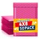 Metronic 50pcs Poly Bubble Mailers 4x8 Inch Bubble Mailers Pink Padded Envelopes #000 Bubble Lined Poly Mailer Self Seal
