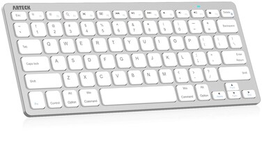 Arteck Compact Wireless Bluetooth Keyboard for iPad Tablet iPhone PC Silver