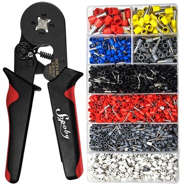 Sopoby Ferrule Crimping Tool Kit - Crimper Plier (Awg 28-7) With 1800Pcs Wire Ferrules Ends Terminals
