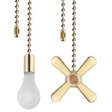 DAYONE Ceiling Fan Pull Chains, 2pcs 3mm Diameter Beaded Ball Fan Pull Chain, 13.6 Inches Fan Pulls Set with Connector for Ceiling Fan Light and Lamps