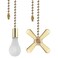 DAYONE Ceiling Fan Pull Chains, 2pcs 3mm Diameter Beaded Ball Fan Pull Chain, 13.6 Inches Fan Pulls Set with Connector for Ceiling Fan Light and Lamps