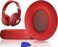 SoloWIT® Professional Earpads Replacement Ear Pads Cushions for Beats Studio 2 & 3 (studio2 studio3) Wireless & Wired with Soft Protein Leather, Noise Isolation Memory Foam, Stronger Adhesive - Red