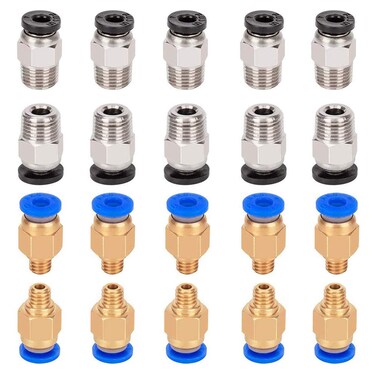 AITRIP PC4-M6 Pneumatic Plug Fitting + PC4-M10 Quick Straight Fit for 3D Printer Bowden Extruder 20pcs