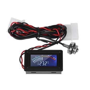 fosa Pointer Display Thermometer with Waterproof Probe, PC G1/4 Thread Water Cooling System Temperature Meter for Computer Laptop
