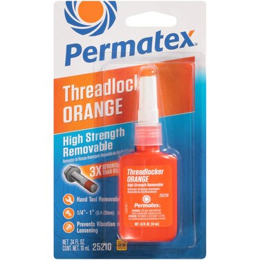 Permatex 2521 High Strength Removable Threadlocker Orange Liquid, 1 ml