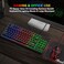 B BLUEFINGER RGB 87 Keys Gaming Keyboard and Backlit Mouse Combo,BlueFinger USB Wired Rainbow Keyboard,Gaming Keyboard Set for Laptop PC Computer Game and Work