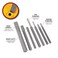 Performance Tool W759 5 Piece 8" Long Brass Pin Punch, 1 Pack