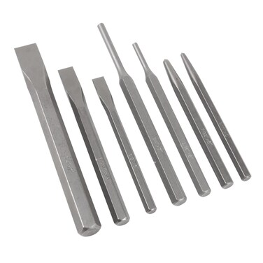 Performance Tool W759 5 Piece 8" Long Brass Pin Punch, 1 Pack