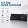 Manhattan USB Wired Keyboard, 104 Keys, Built-in USB Cable, LED Indicators, Black, Built-in USB Cable with 1.5 m Length