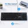 Manhattan USB Wired Keyboard, 104 Keys, Built-in USB Cable, LED Indicators, Black, Built-in USB Cable with 1.5 m Length