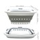 SAMMART 41L (10.8 gallon) Collapsible 3 Handled Plastic Laundry Basket - Foldable Pop Up Storage Container/Organizer - Portable Washing Tub - Space Saving (3 handled rectangular, White/Grey)
