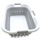SAMMART 41L (10.8 gallon) Collapsible 3 Handled Plastic Laundry Basket - Foldable Pop Up Storage Container/Organizer - Portable Washing Tub - Space Saving (3 handled rectangular, White/Grey)