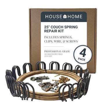 House2Home 25" Couch Spring Repair Kit - Fix Sagging Cushions - Includes 4pk Springs, Clips, Wire, Screws &amp; Instructions