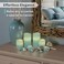 FURORA LIGHTING Light Blue LED Candles, 8-Pack Set with Remote &amp; Timer