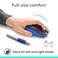 Logitech Wireless Mouse M190,Full Size Ambidextrous Curve Design,18-Month Battery with Power Saving Mode, USB Receiver,Precise Cursor Control and Scrolling,Wide Scroll Wheel,Scooped Buttons-Black/Blue