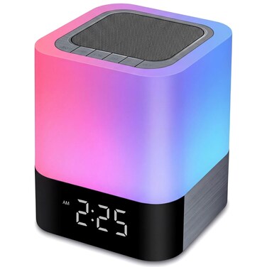 Gallstep Bluetooth Speaker with Alarm Clock, Touch Sensor Bedside Lamp, Night Lights