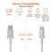 Basics Amazon Nylon Braided USB-C to Lightning Cable, MFi Certified iPhone Charger - Silver, 6-Foot
