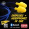 Plugfones (Wireless Bluetooth Earplug-Earbuds) - Basic Pro Wireless Bluetooth in-Ear Earplug Earbuds - Noise Reduction Headphones with Noise Isolating Mic and Controls (Blue & Yellow)