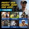 Plugfones (Wireless Bluetooth Earplug-Earbuds) - Basic Pro Wireless Bluetooth in-Ear Earplug Earbuds - Noise Reduction Headphones with Noise Isolating Mic and Controls (Blue & Yellow)