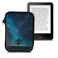 kwmobile Neoprene e-Reader Pouch Size eReader - Universal eBook Sleeve Case with Zipper, Wrist Strap - Blue/Grey/Black