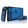 eXtremeRate Transparent Clear Blue Back Plate for Nintendo Switch Console, NS Joycon Handheld Controller Housing with Full Set Buttons, DIY Replacement Shell for Nintendo Switch