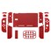 eXtremeRate Transparent Clear Red Back Plate for Nintendo Switch Console, NS Joycon Handheld Controller Housing with Full Set Buttons, DIY Replacement Shell for Nintendo Switch