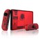 eXtremeRate Transparent Clear Red Back Plate for Nintendo Switch Console, NS Joycon Handheld Controller Housing with Full Set Buttons, DIY Replacement Shell for Nintendo Switch