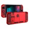 eXtremeRate Transparent Clear Red Back Plate for Nintendo Switch Console, NS Joycon Handheld Controller Housing with Full Set Buttons, DIY Replacement Shell for Nintendo Switch
