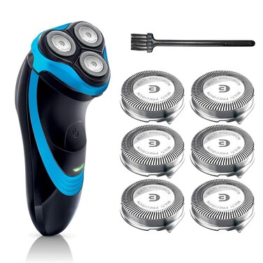 RF RollingFit SH30 Replacement Heads for Philips Electric Shaver Series 1000, 2000, 3000 and S738 Click and Style with 9 Durable Sharp Blade, Easy Cut, 6 - Pack