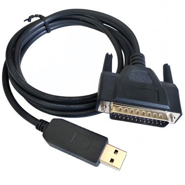 Washinglee USB Programming Cable for Fanuc CNC DNC, USB to DB25 Male Console Cable for Fanuc, Built in FTDI Chip, 6 FT
