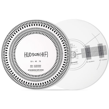 Hudson Hi-Fi Turntable Double Sided Cartridge Alignment Protractor Mat Includes Stroboscope Side