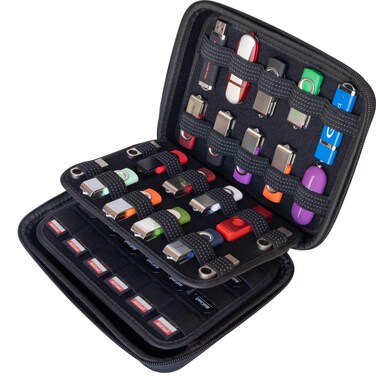 ButterFox Large Capacity USB Thumb Flash Pen Drive Storage Organizer Holder/SD Card Memory Card Holder Case/External Hard Drive Case