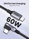 UGREEN 60W Right Angle USB C Cable, Fast Charging Cable, 2-Pack, 6.6ft