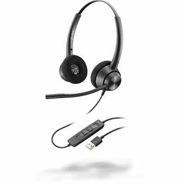 PLT Plantronics EncorePro 320 Binaural Stereo Headset with USB-A Connection,Black