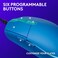Logitech G203 Wired Gaming Mouse, 8,000 DPI, Rainbow Optical Effect LIGHTSYNC RGB, 6 Programmable Buttons, On-Board Memory, Screen Mapping, PC/Mac Computer and Laptop Compatible - Blue