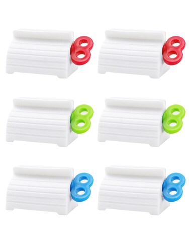 MoHern Toothpaste Squeezer, 6 Pcs Toothpaste Tube Squeezers, Multi-Purpose Toothpaste Dispenser, Rolling Toothpaste Holder Stand