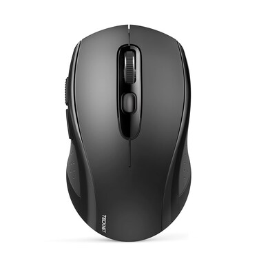 TECKNET Bluetooth Mouse, 4000DPI Wireless Mice for Laptop 2-in-1(BT 5.0/3.0+2.4Ghz) Computer Portable PC Mouse Wireless with USB Receiver for Mac (USB-A+Bluetooth), Dark Black