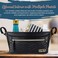 Itzy Ritzy Adjustable Stroller Caddy - Organizer Featuring Two Built-In Pockets, Front Zippered Pocket & Straps To Fit Nearly Any Stroller, Black with Gold Hardware