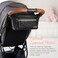 Itzy Ritzy Adjustable Stroller Caddy - Organizer Featuring Two Built-In Pockets, Front Zippered Pocket & Straps To Fit Nearly Any Stroller, Black with Gold Hardware