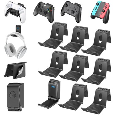 OIVO Controller Wall Mount Holder for PS3/PS4/PS5/Xbox 360/Xbox One/S/X/Elite/Series S/Series X Controller, Pro Controller, Upgraded Adjustable Wall Mount for Video Game Controller&Headphones-8 Pack