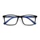 OPULIZE INK Reading Glasses - Large Rectangular Frame - Spring Hinges - Scratch Resistant - Black Blue Arm - Mens Womens +2.00